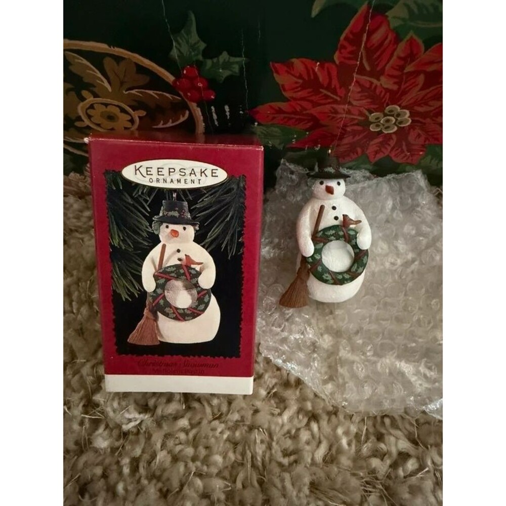 Hallmark Keepsake Christmas Snowman 1996 Marjolein Bastin Ornament w/ Box